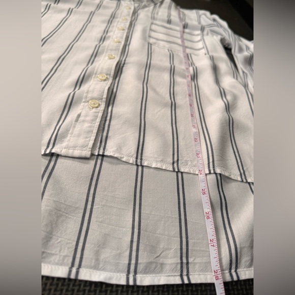 Abercrombie & Fitch Long Sleeved White With Blue Stripes Button-Up Shirt Sz S - Picture 7 of 10